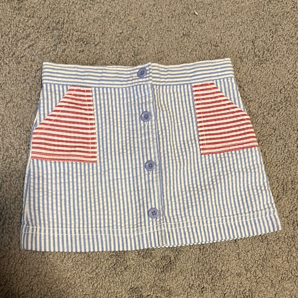 Vineyard Vines Seersucker Button Skirt